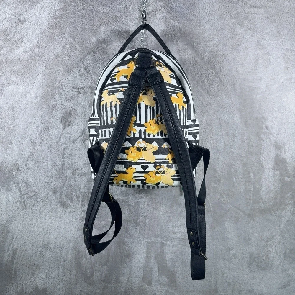 Loungefly Disney Lion King Simba Nala Heart Mini Backpack Bag AOP Striped